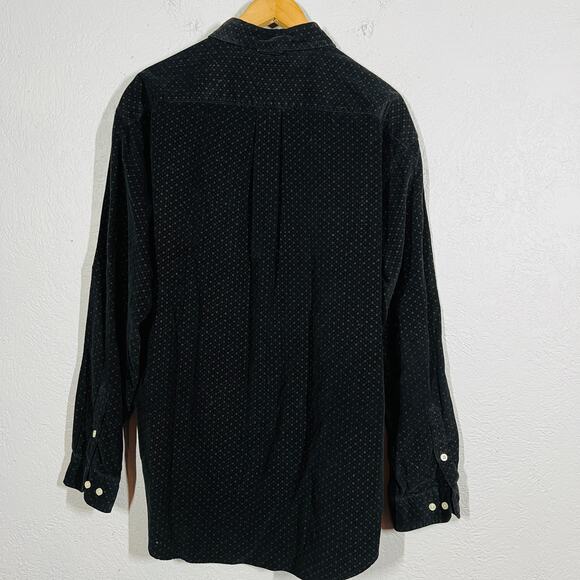 Tommy Hilfiger Micro Cord Button Down Shirt Black Casual LS Collar - L - Picture 5 of 5